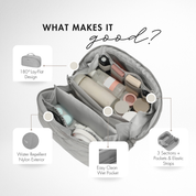 Hynes Eagle Women Quilted Makeup & Toiletry Organizer – Water-Resistant Travel Cosmetic Bag