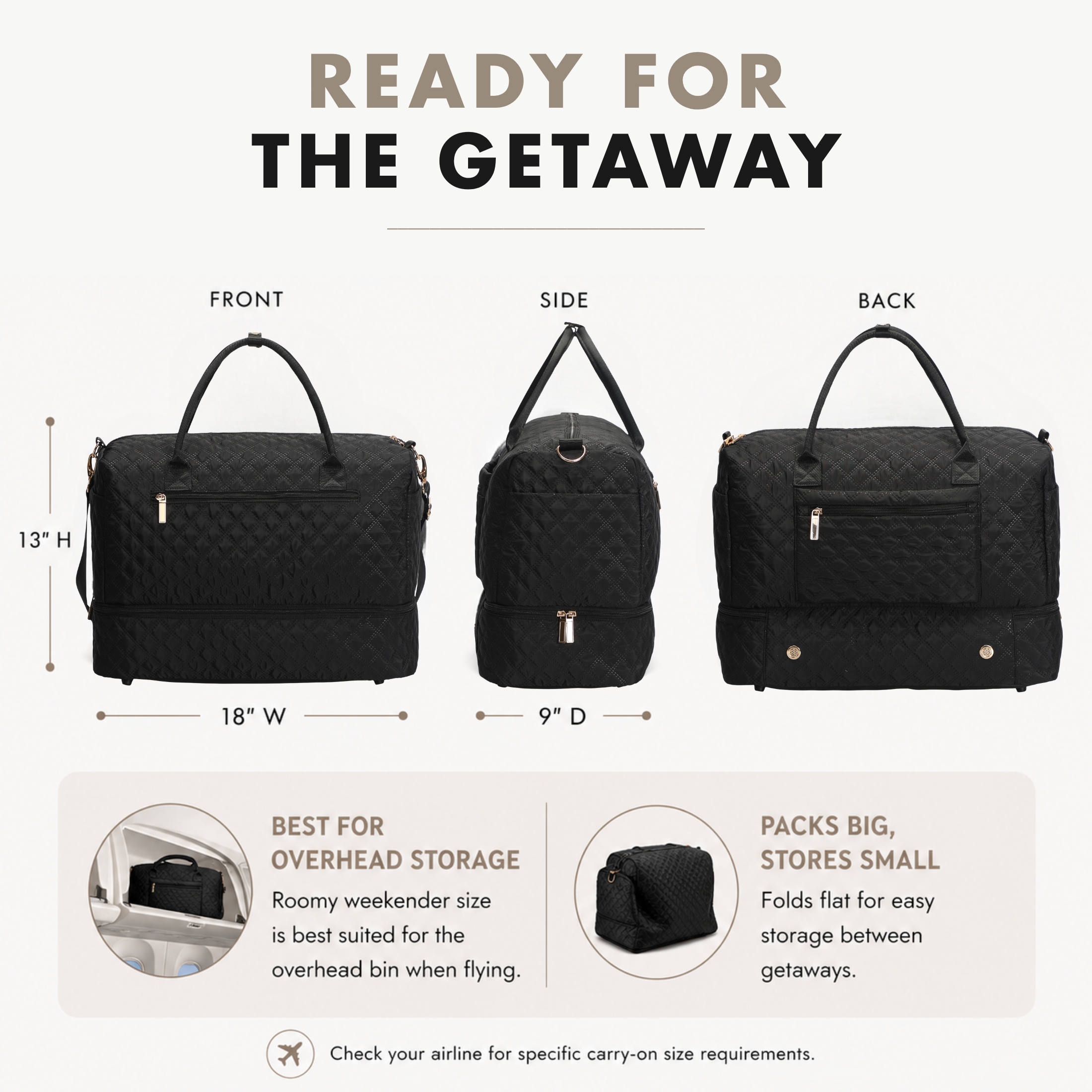 Quilted Carryall Weekender Bag – Hynes Eagle