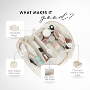 Hynes Eagle Women Quilted Makeup & Toiletry Organizer – Water-Resistant Travel Cosmetic Bag