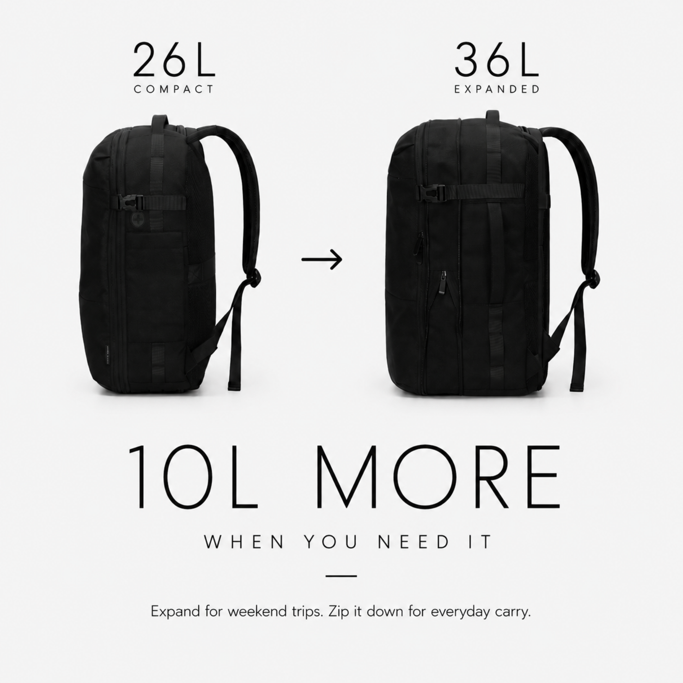 26L Expandable Carry On Backpack - Hynes Eagle