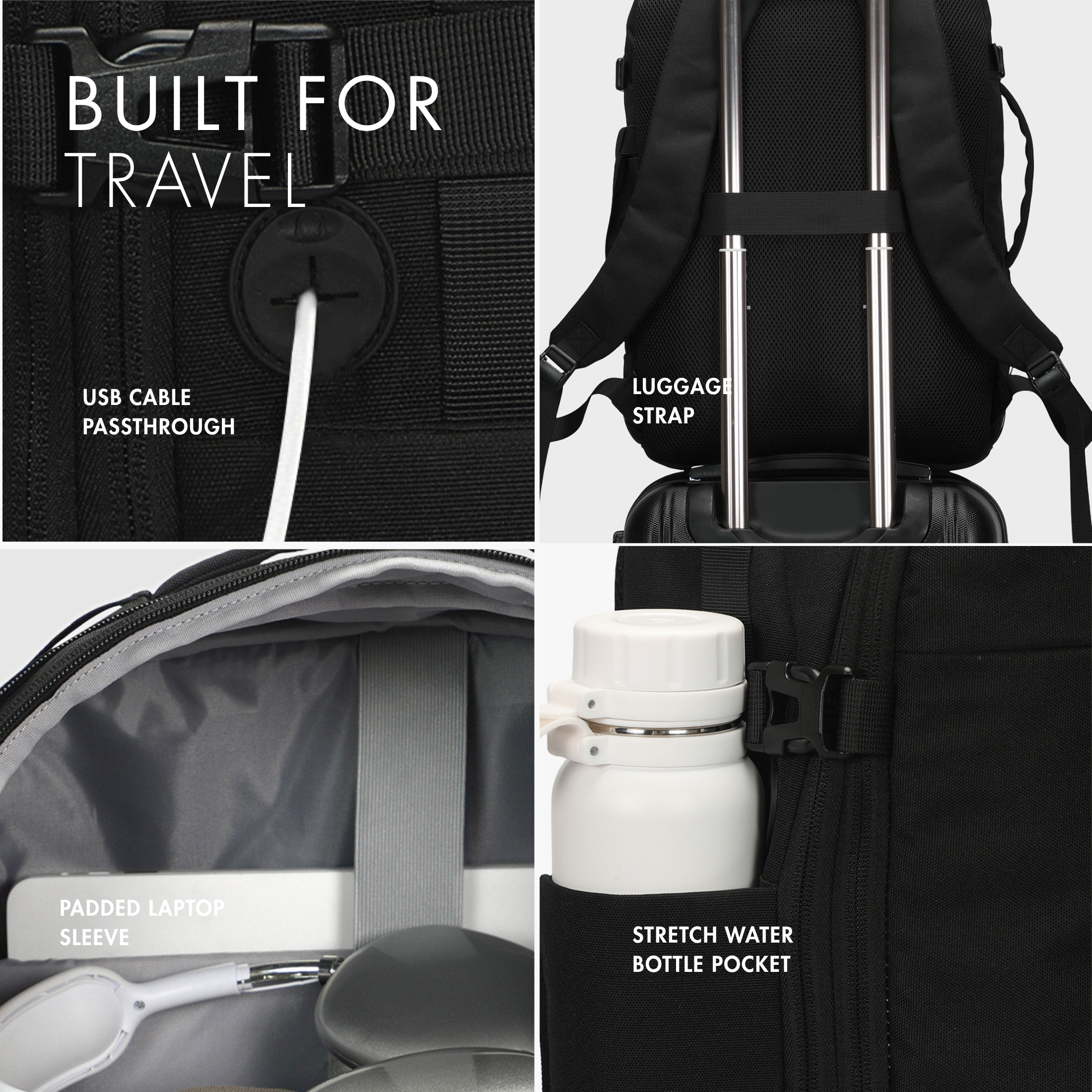 26L Expandable Carry On Backpack - Hynes Eagle