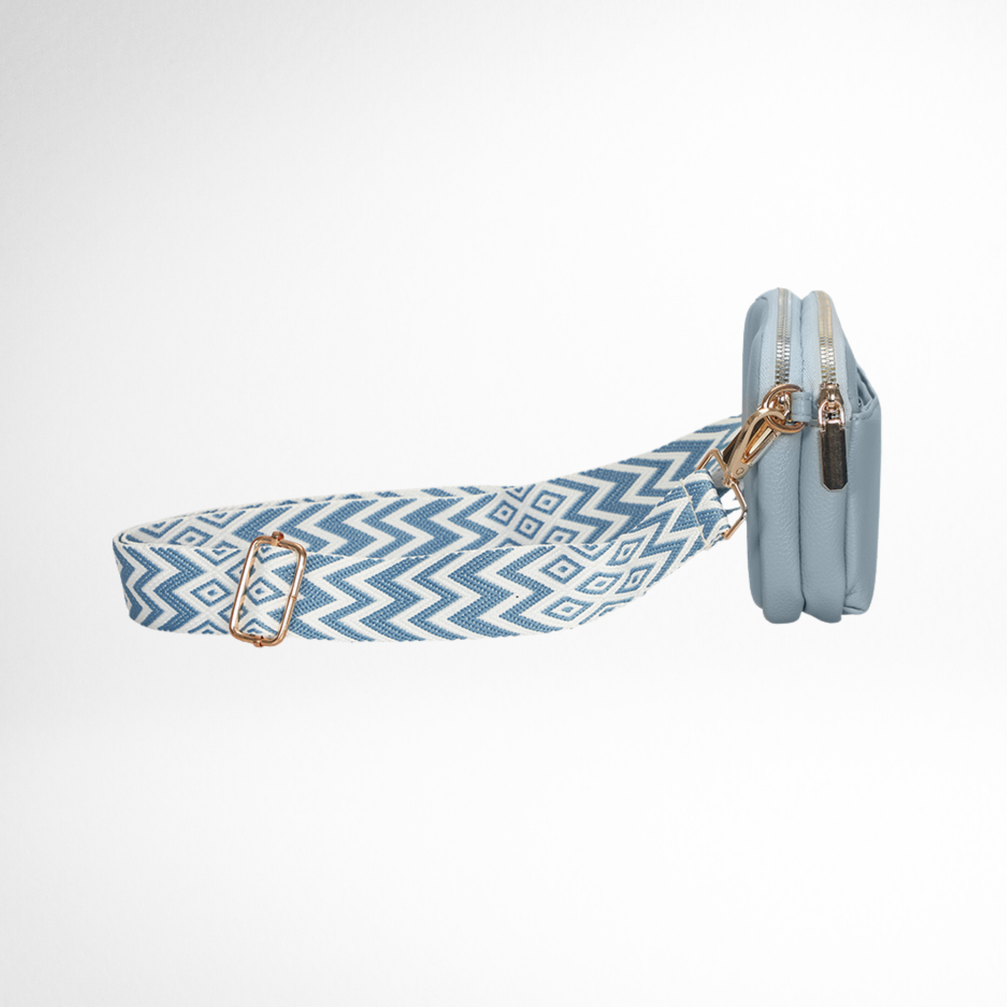 Hynes Eagle Women Compact Vegan Leather Crossbody – Convertible Small Shoulder Bag with Woven Strap & 3 Zipper Compartments