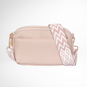 Hynes Eagle Women Compact Vegan Leather Crossbody – Convertible Small Shoulder Bag with Woven Strap & 3 Zipper Compartments