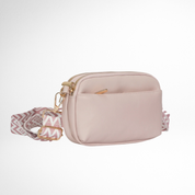 Hynes Eagle Women Compact Vegan Leather Crossbody – Convertible Small Shoulder Bag with Woven Strap & 3 Zipper Compartments