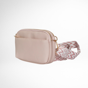 Hynes Eagle Women Compact Vegan Leather Crossbody – Convertible Small Shoulder Bag with Woven Strap & 3 Zipper Compartments