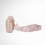 Hynes Eagle Women Compact Vegan Leather Crossbody – Convertible Small Shoulder Bag with Woven Strap & 3 Zipper Compartments