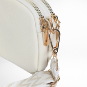 Hynes Eagle Women Compact Vegan Leather Crossbody – Convertible Small Shoulder Bag with Woven Strap & 3 Zipper Compartments