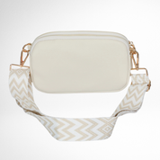 Hynes Eagle Women Compact Vegan Leather Crossbody – Convertible Small Shoulder Bag with Woven Strap & 3 Zipper Compartments