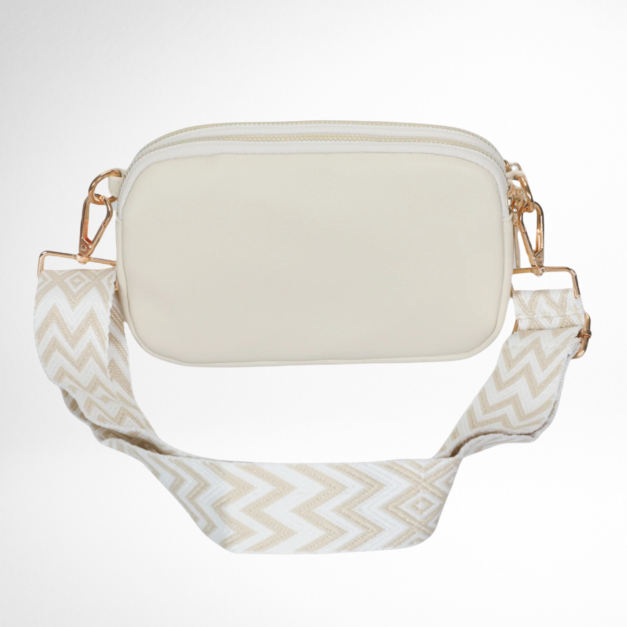 Hynes Eagle Women Compact Vegan Leather Crossbody – Convertible Small Shoulder Bag with Woven Strap & 3 Zipper Compartments