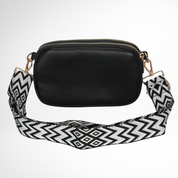 Hynes Eagle Women Compact Vegan Leather Crossbody – Convertible Small Shoulder Bag with Woven Strap & 3 Zipper Compartments