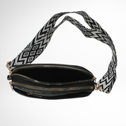 Hynes Eagle Women Compact Vegan Leather Crossbody – Convertible Small Shoulder Bag with Woven Strap & 3 Zipper Compartments