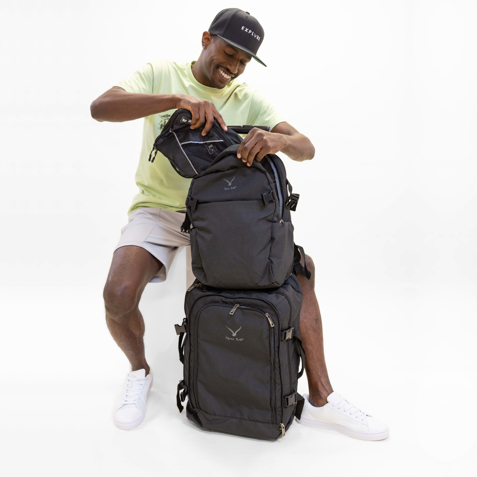 Rolling Travel Backpack Set (63L) – Hynes Eagle Aqua Blue