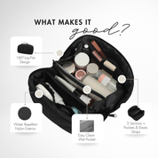 Hynes Eagle Women Quilted Makeup & Toiletry Organizer – Water-Resistant Travel Cosmetic Bag