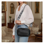 Hynes Eagle Compact Vegan Leather Crossbody – Convertible Strap Small PU Shoulder Bag
