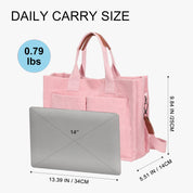 Corduroy Tote Bag-Pink