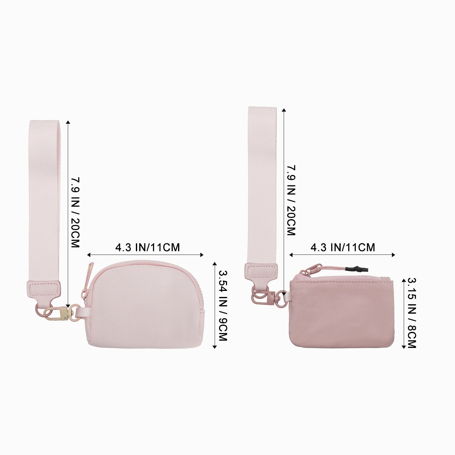 Dual Pouch Wristlet Wallet-Pink Beige