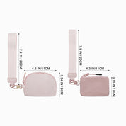 Dual Pouch Wristlet Wallet-Pink Beige
