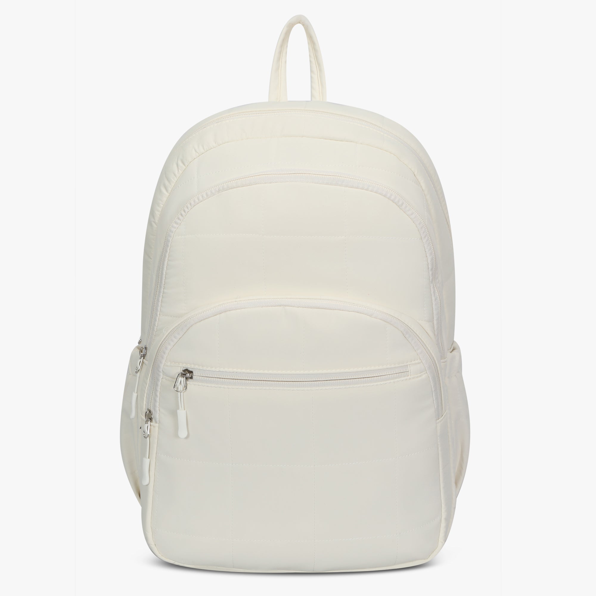 Quilted Backpack-Beige