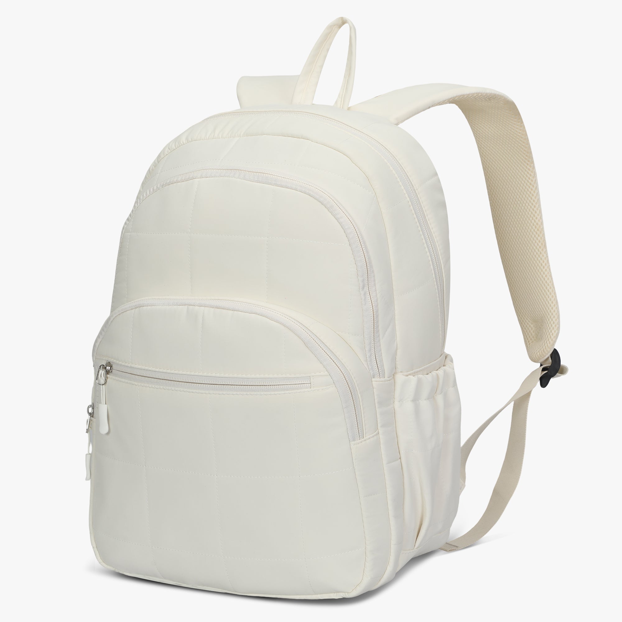Quilted Backpack-Beige