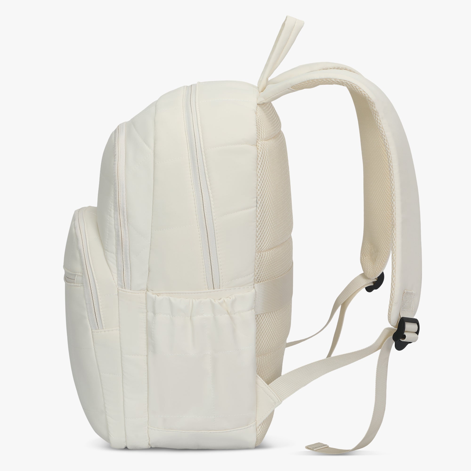 Quilted Backpack-Beige
