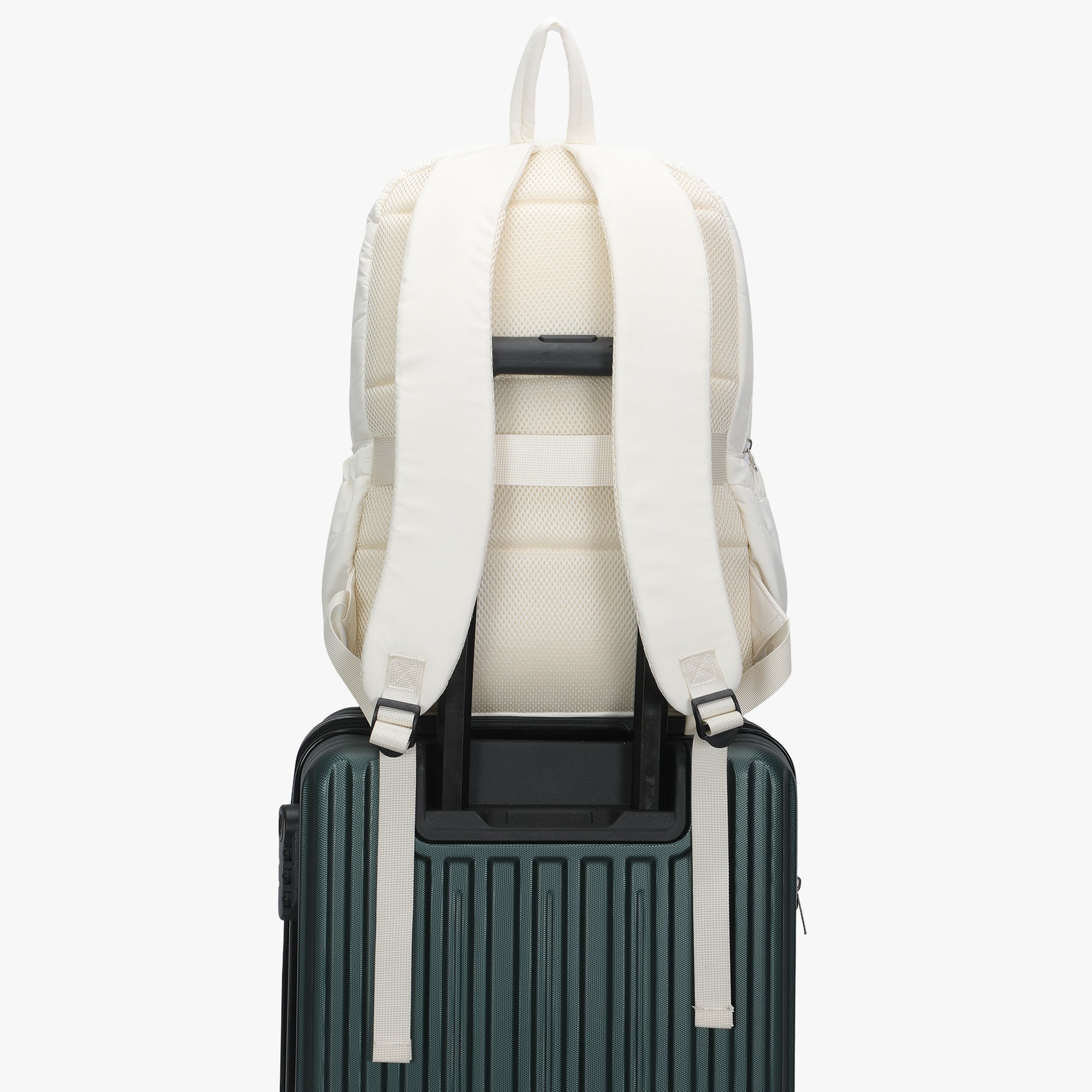 Quilted Backpack-Beige
