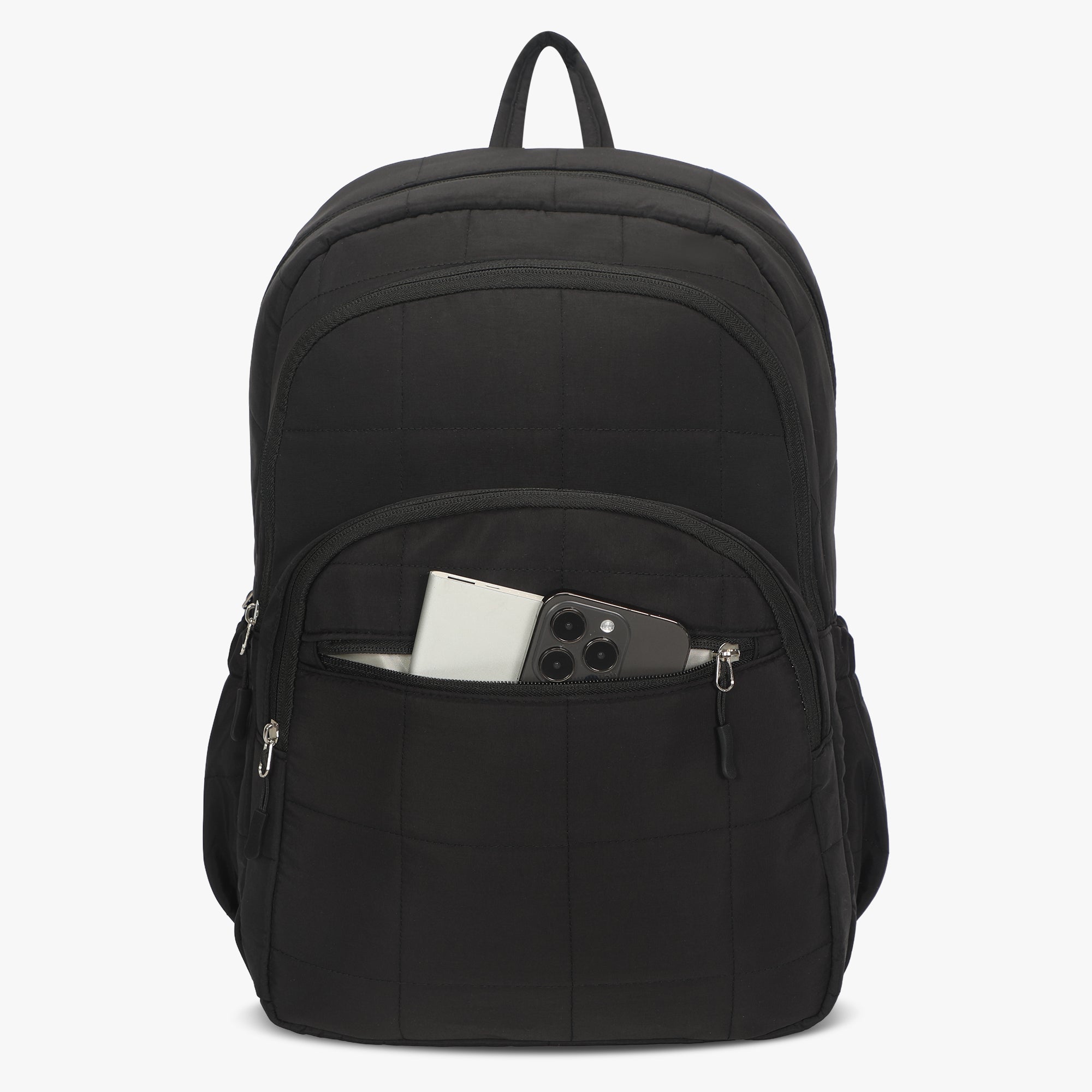 Quilted Backpack-Black