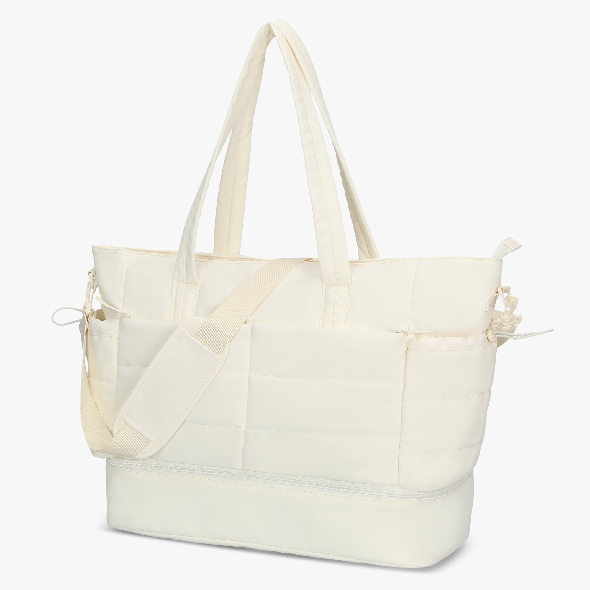 Quilted Travel Tote-Beige