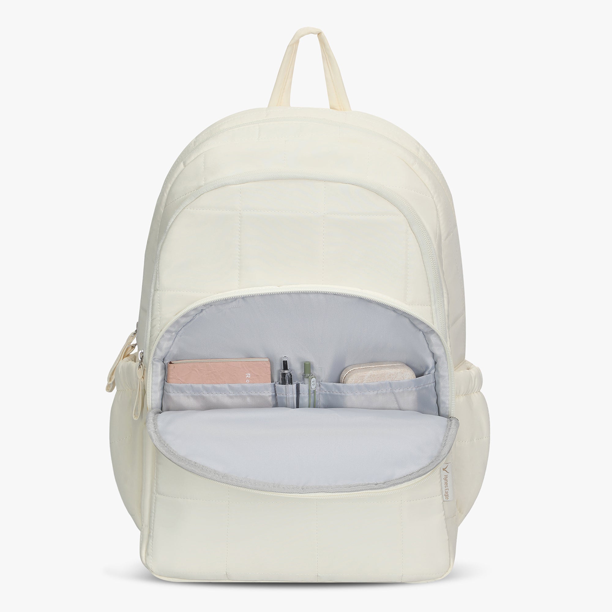 Hynes Eagle Quilted Square Backpack – Lightweight Water-Resistant Laptop Travel Bag – Fits 17” Device