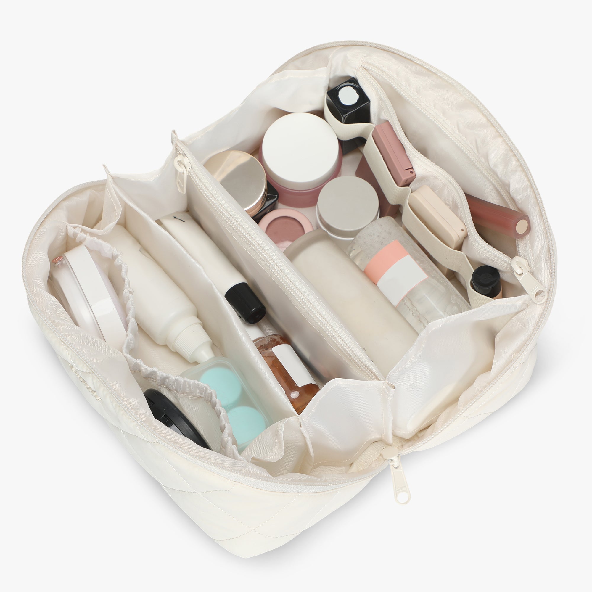 Hynes Eagle Women Quilted Makeup & Toiletry Organizer – Water-Resistant Travel Cosmetic Bag