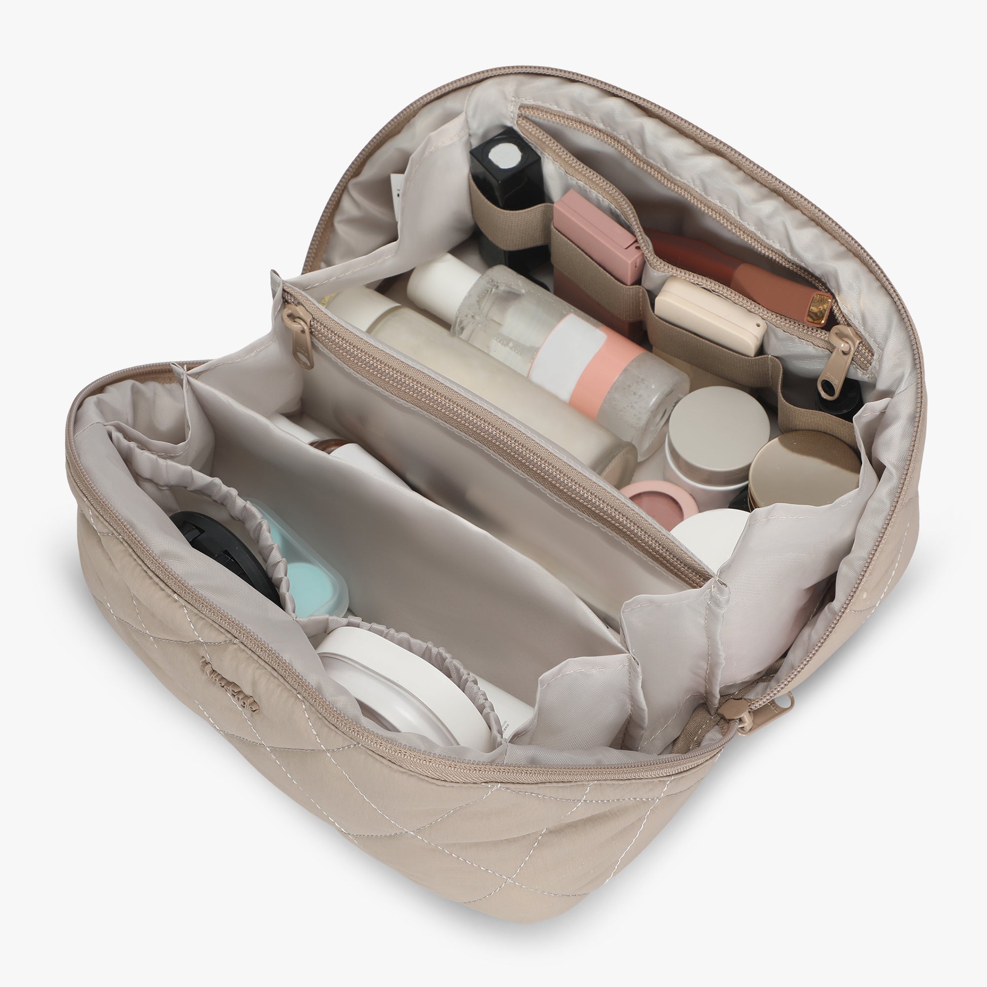 Hynes Eagle Women Quilted Makeup & Toiletry Organizer – Water-Resistant Travel Cosmetic Bag