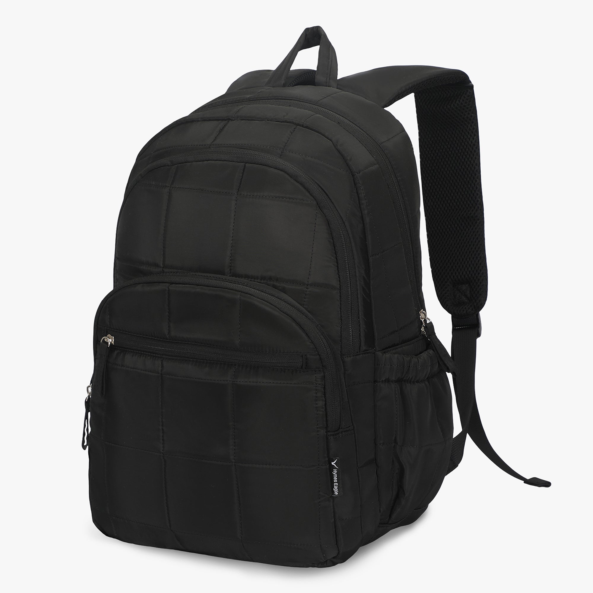 Hynes Eagle Quilted Square Backpack – Lightweight Water-Resistant Laptop Travel Bag – Fits 17” Device