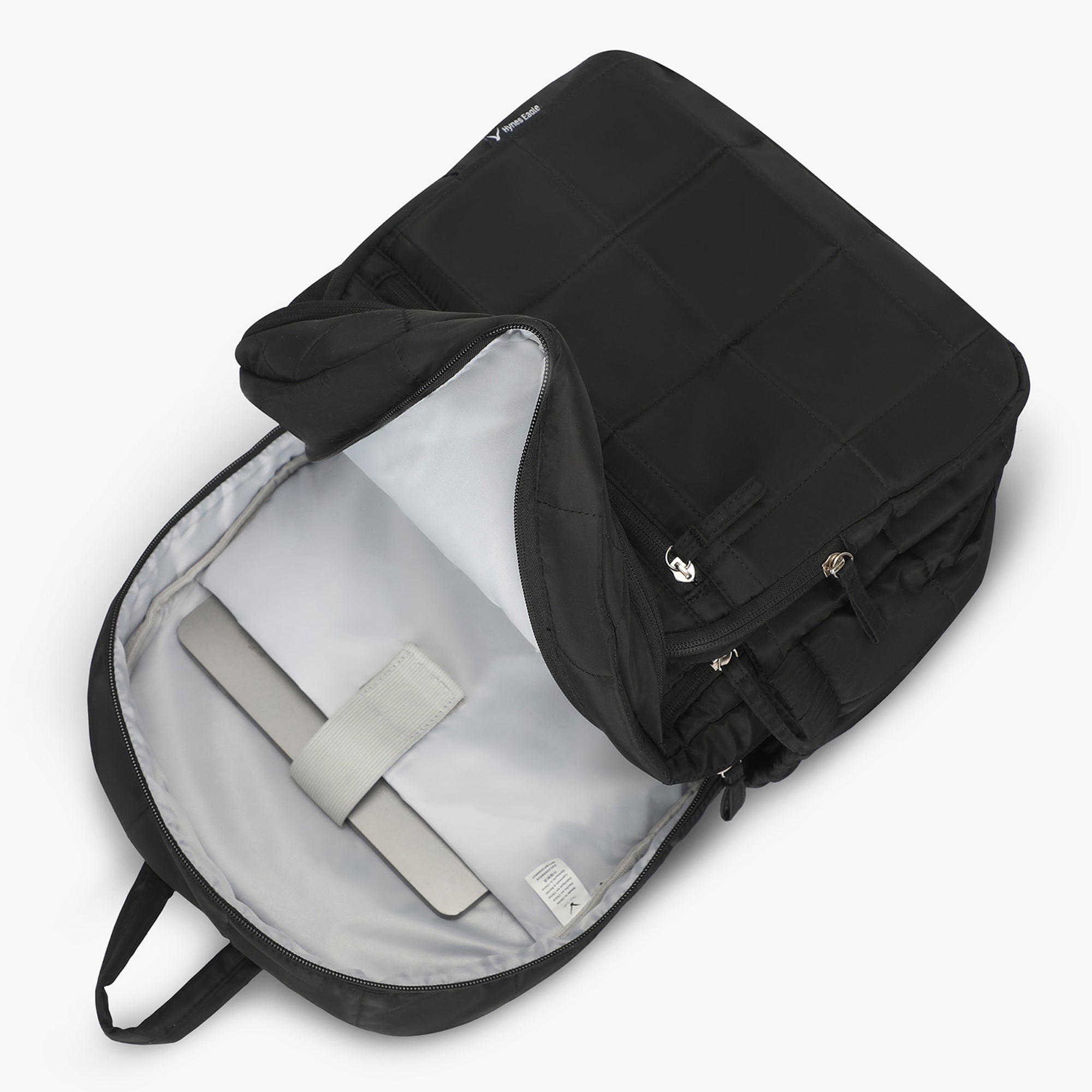 Hynes Eagle Quilted Square Backpack – Lightweight Water-Resistant Laptop Travel Bag – Fits 17” Device