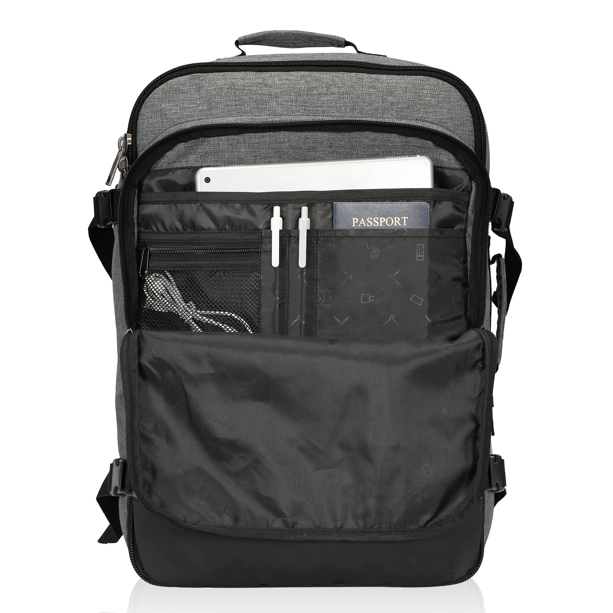Compass 38L Carry On Luggage Backpack + Fanny Pack