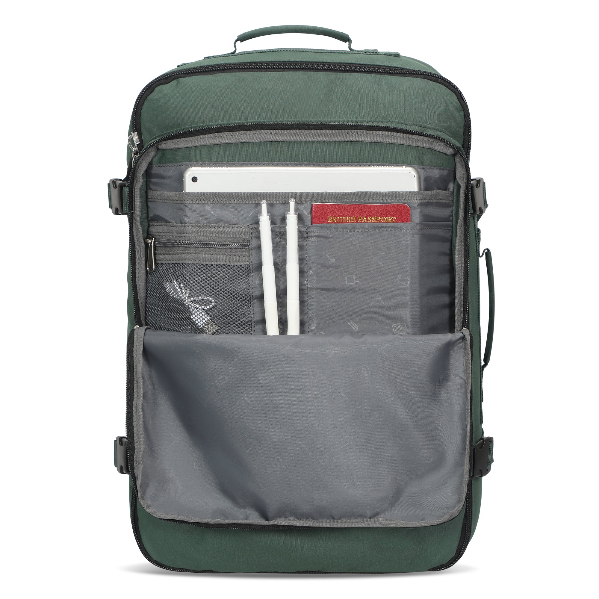 Compass 38L Carry On Backpack+ Wristlet Bag