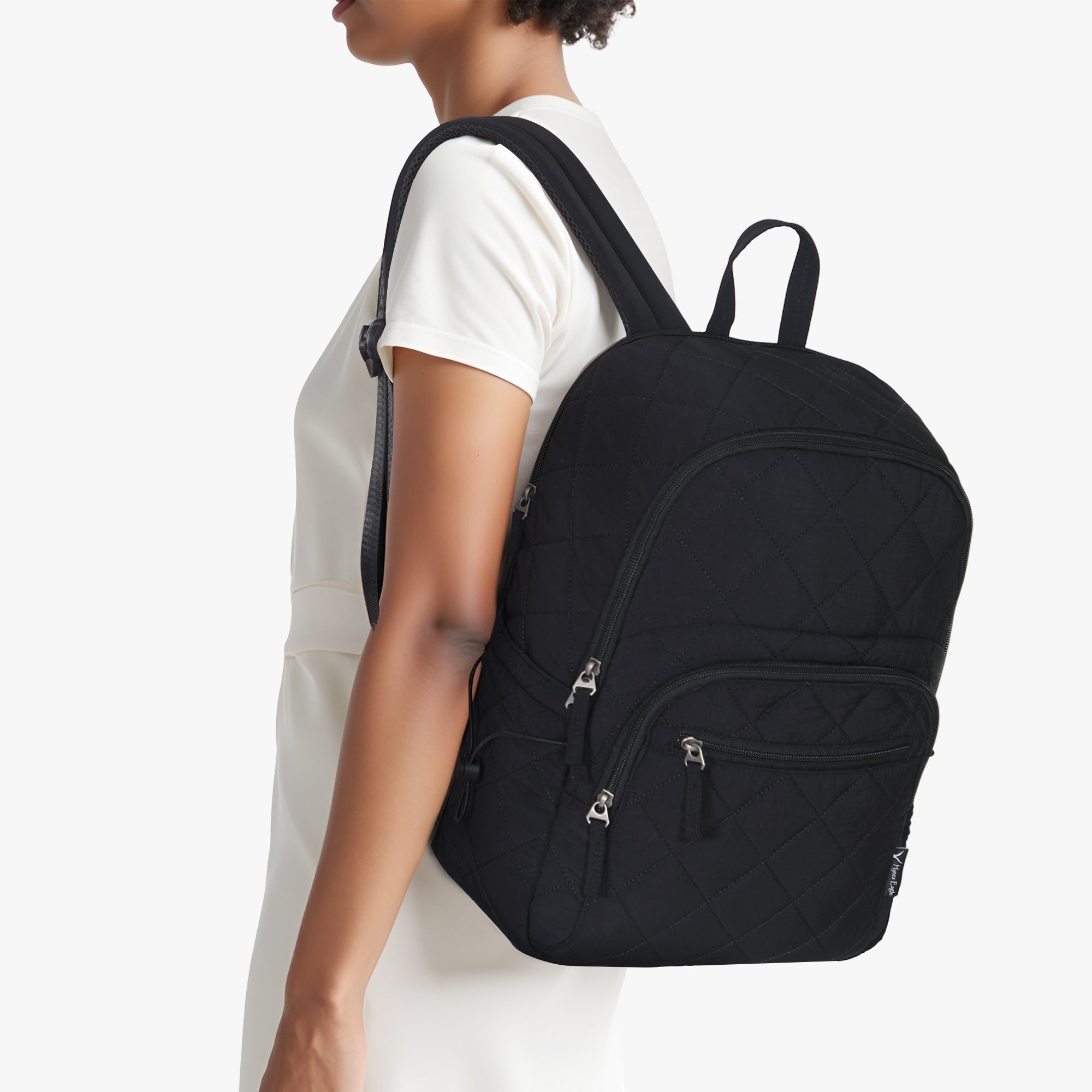 Hynes Eagle 20L Water-Resistant Nylon Laptop Backpack – Quilted Lightweight Design – Travel & School