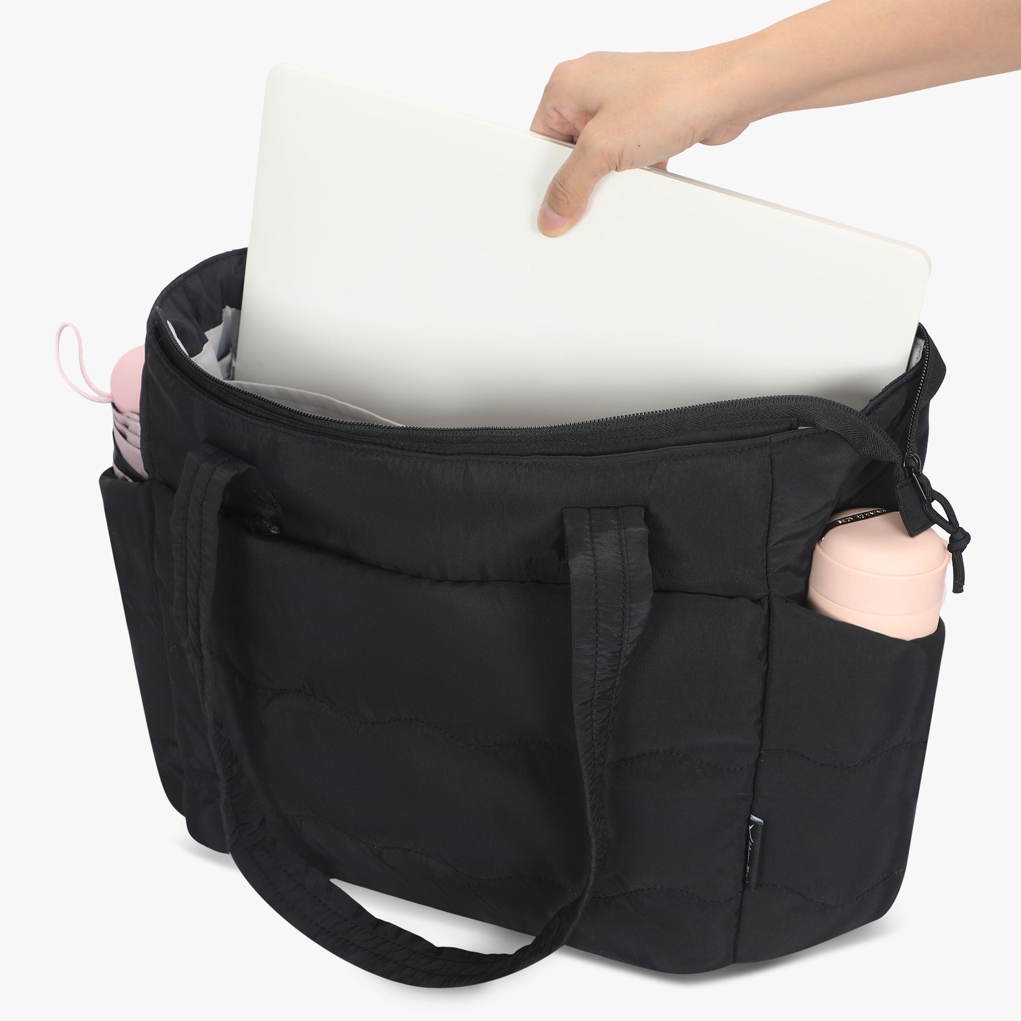 Hynes Eagle 20L Puffy Tote Bag – Lightweight Water-Resistant Work & Gym Bag with Laptop Sleeve, Luggage Strap & Smart Pockets