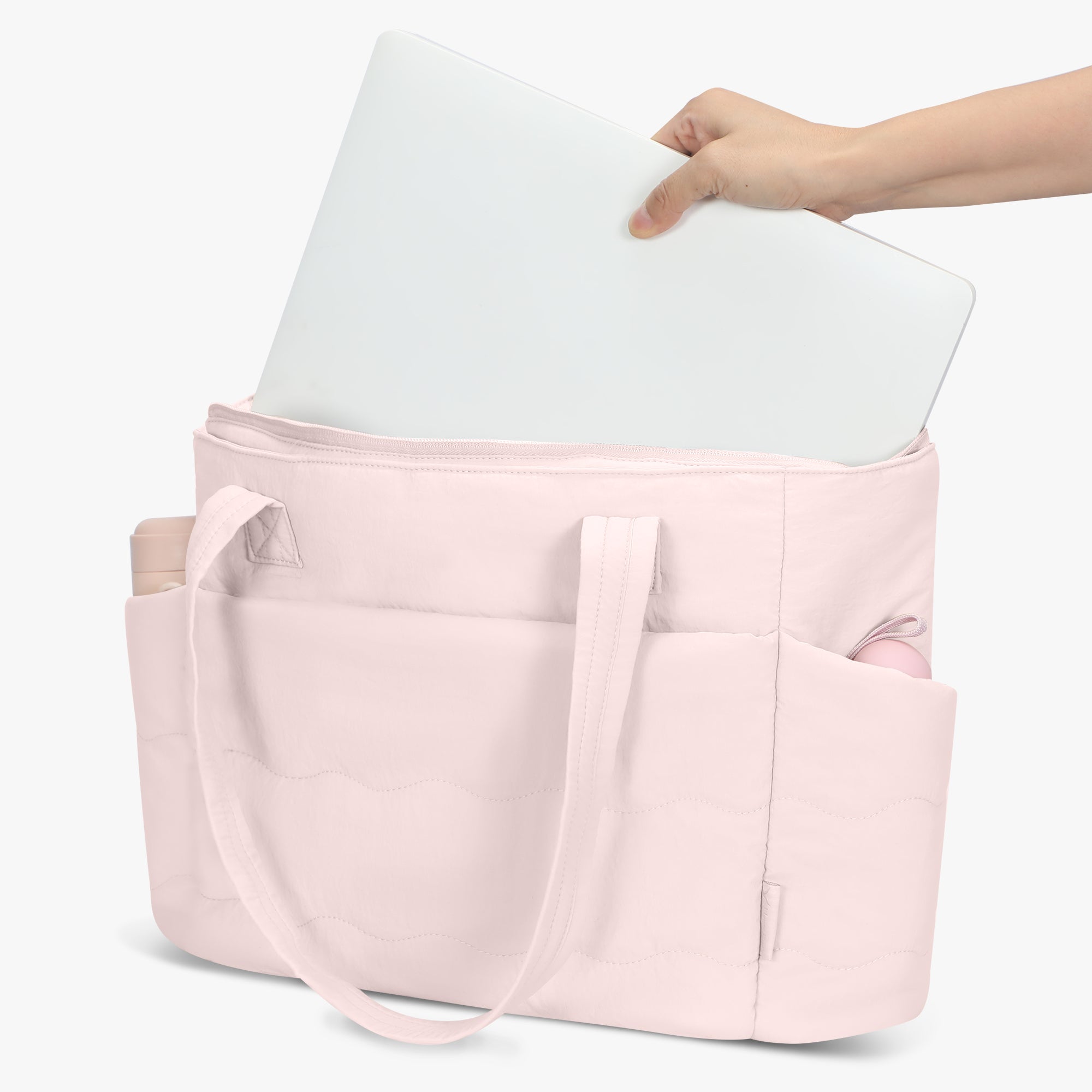 Hynes Eagle 20L Puffy Tote Bag – Lightweight Water-Resistant Work & Gym Bag with Laptop Sleeve, Luggage Strap & Smart Pockets