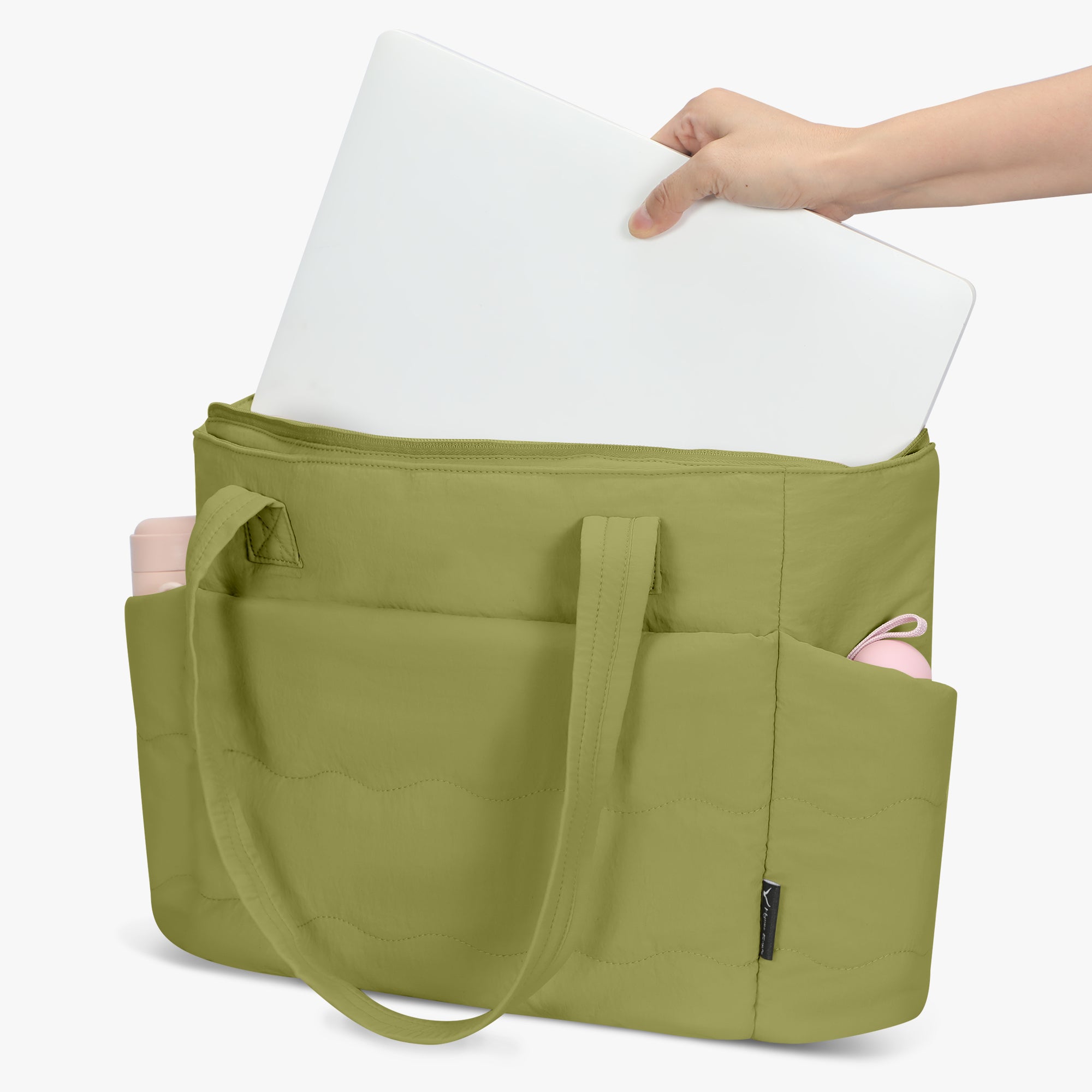 Hynes Eagle 20L Puffy Tote Bag – Lightweight Water-Resistant Work & Gym Bag with Laptop Sleeve, Luggage Strap & Smart Pockets