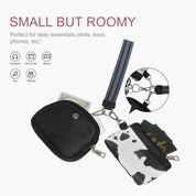 Dual Pouch Wristlet Wallet-Cow Black