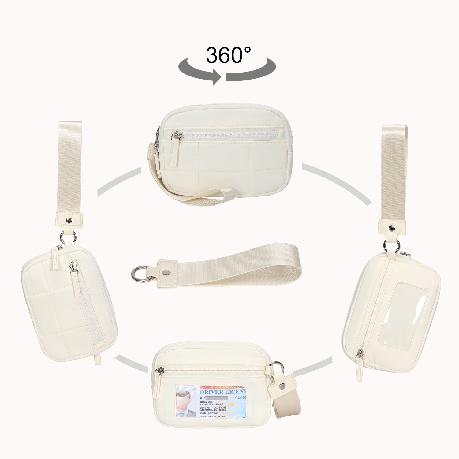 RFID Wristlet Wallet-Beige