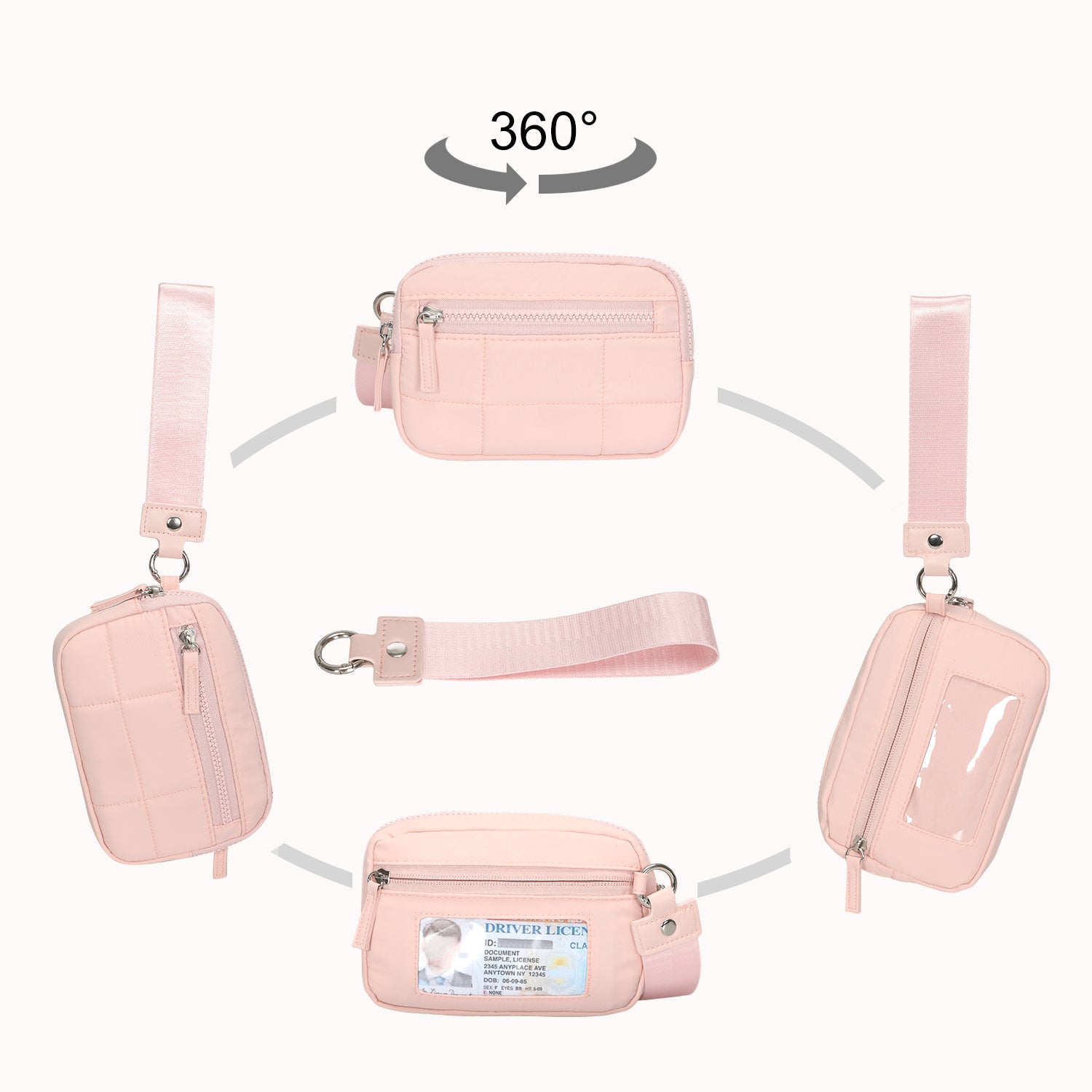 RFID Wristlet Wallet-Pink