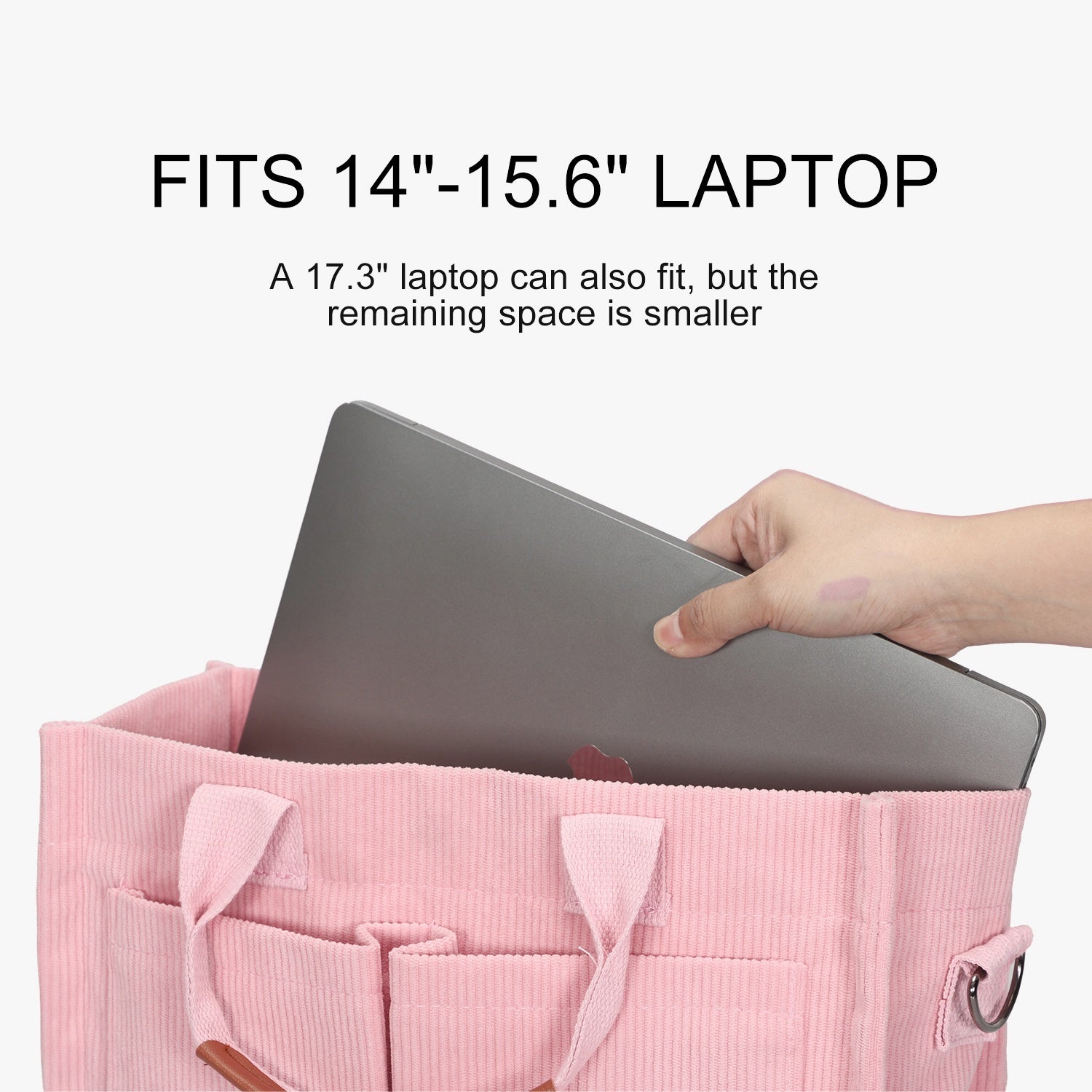Corduroy Tote Bag-Pink
