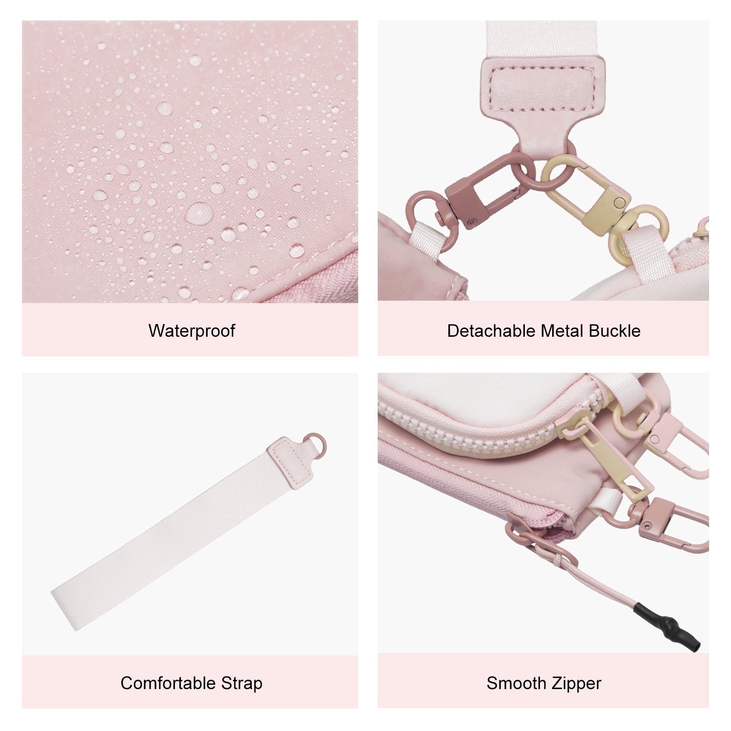 Dual Pouch Wristlet Wallet-Pink Beige