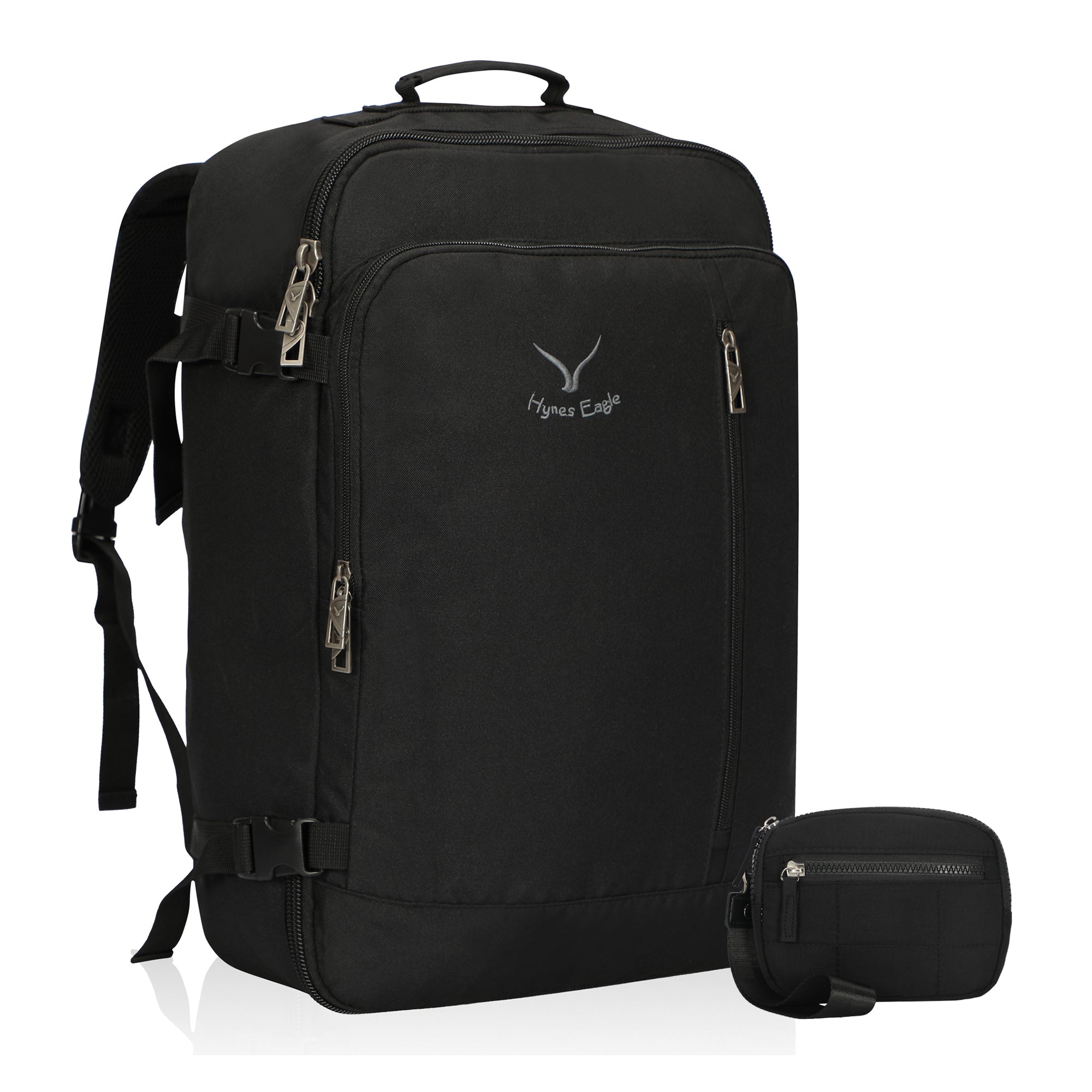 Compass 38L Carry On Backpack+ Wristlet Bag