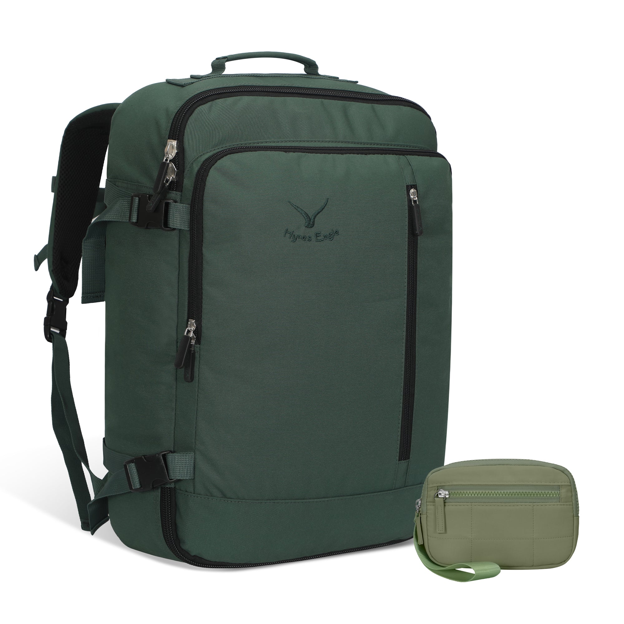 Compass 38L Carry On Backpack+ Wristlet Bag