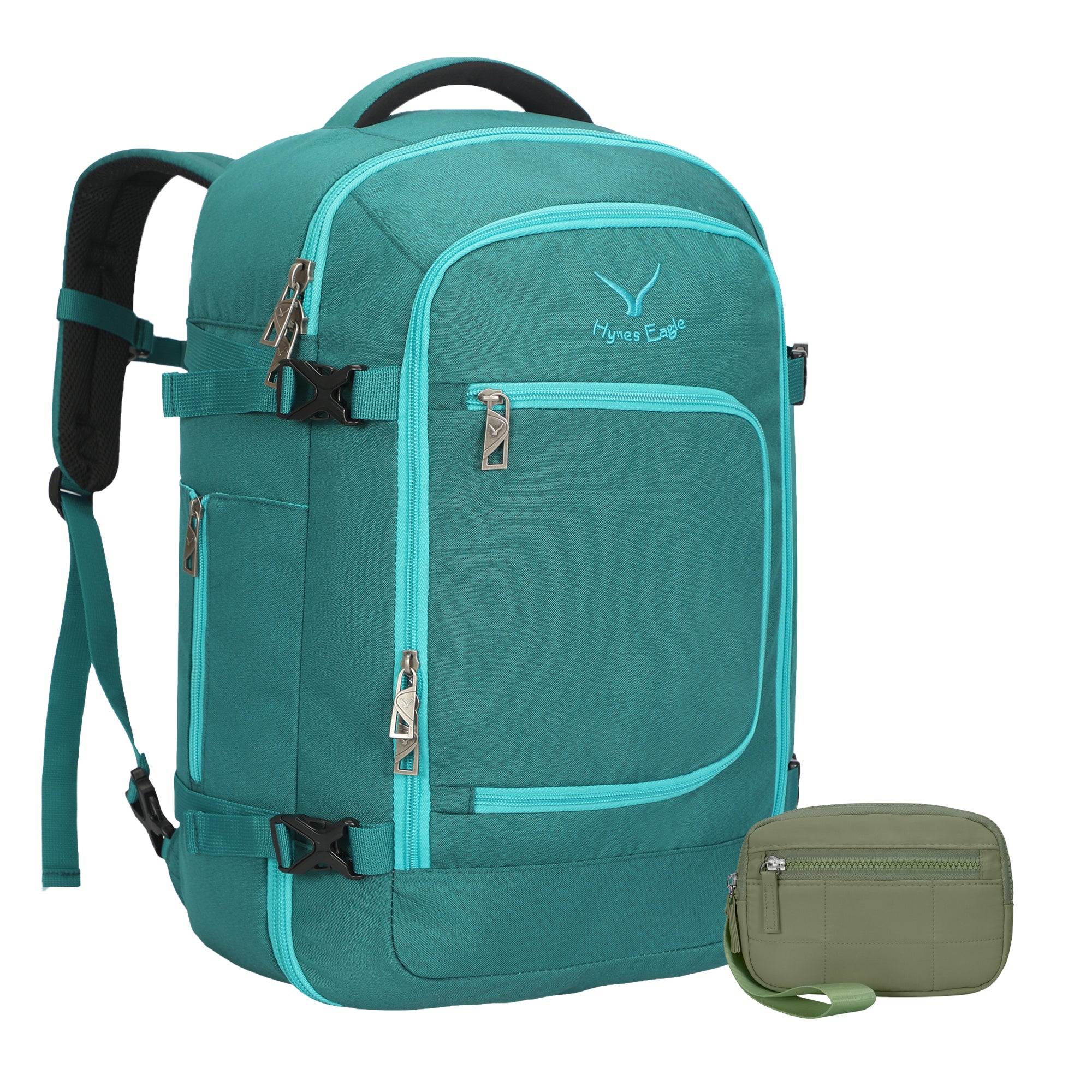 Classic Route 40L Carry On Backpack + Wristlet Bag