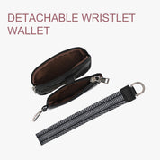 Dual Pouch Wristlet Wallet-Cow Black