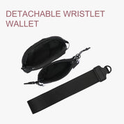 Dual Pouch Wristlet Wallet-Checked Black