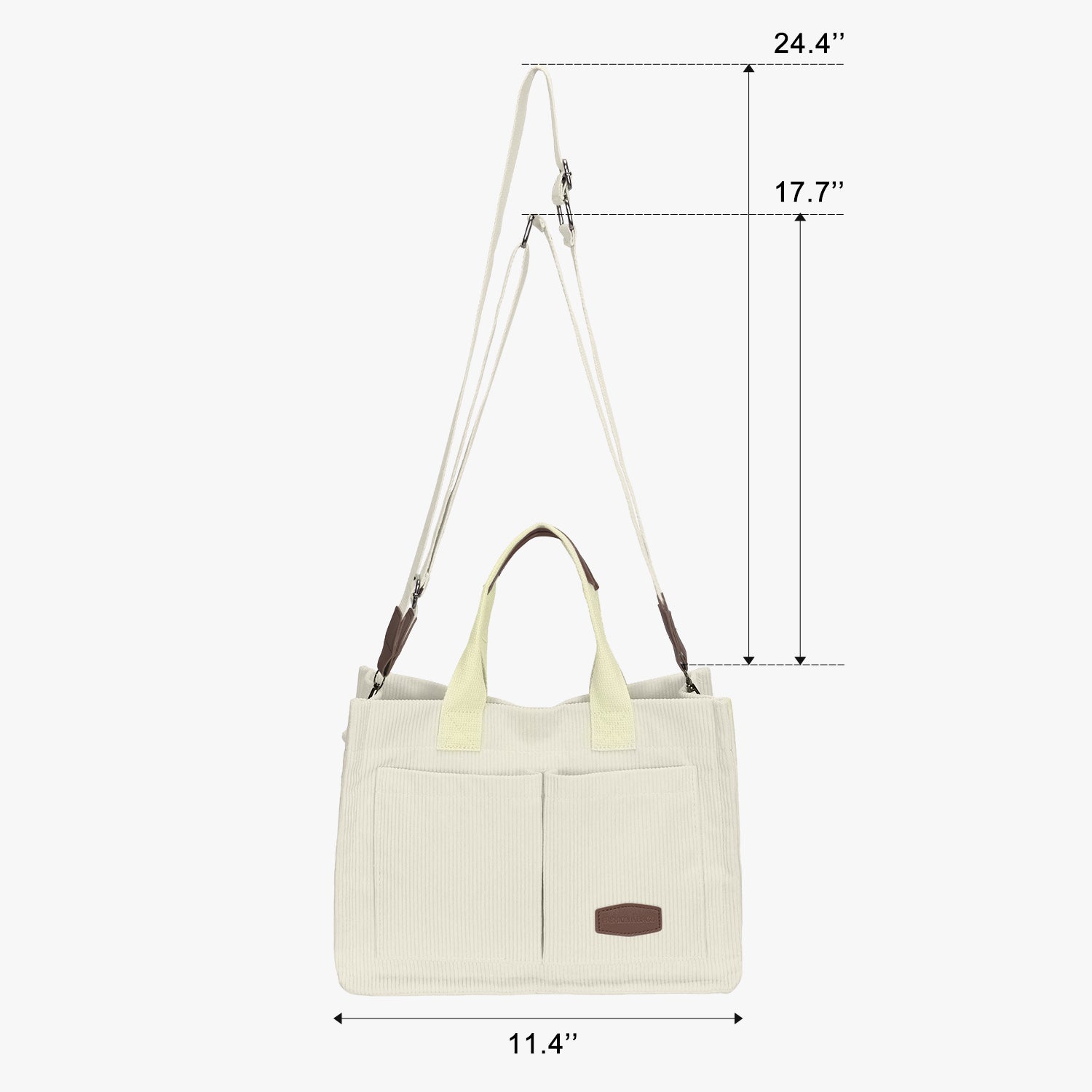 Corduroy Tote Bag-Beige