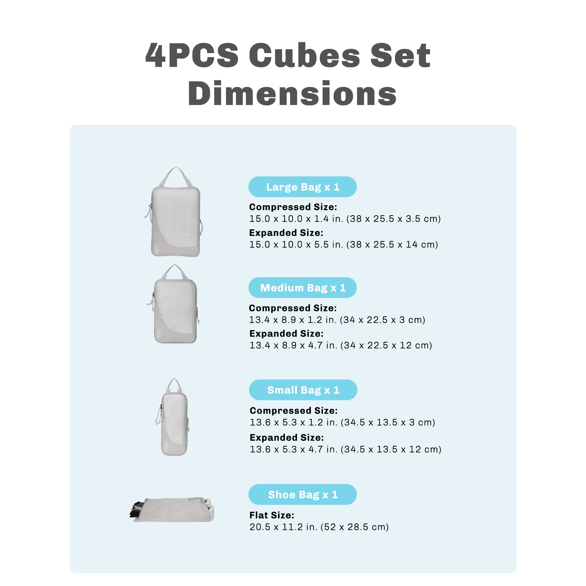 Compression Cubes Set 2 Piece/ 4 Piece/ 6 Piece